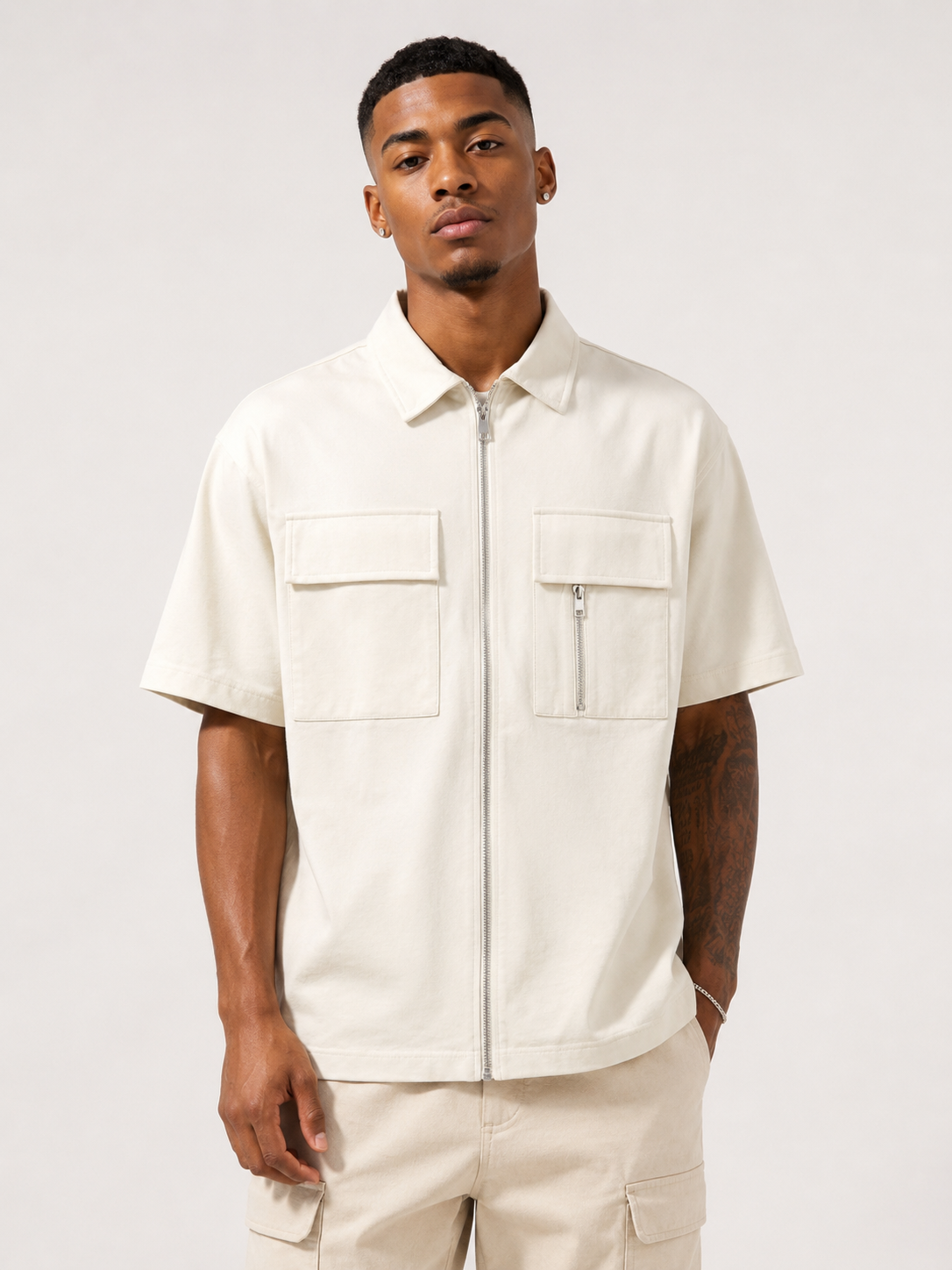 zip up dress shirt Empyre Glen Bristol Zip Work Shirt
