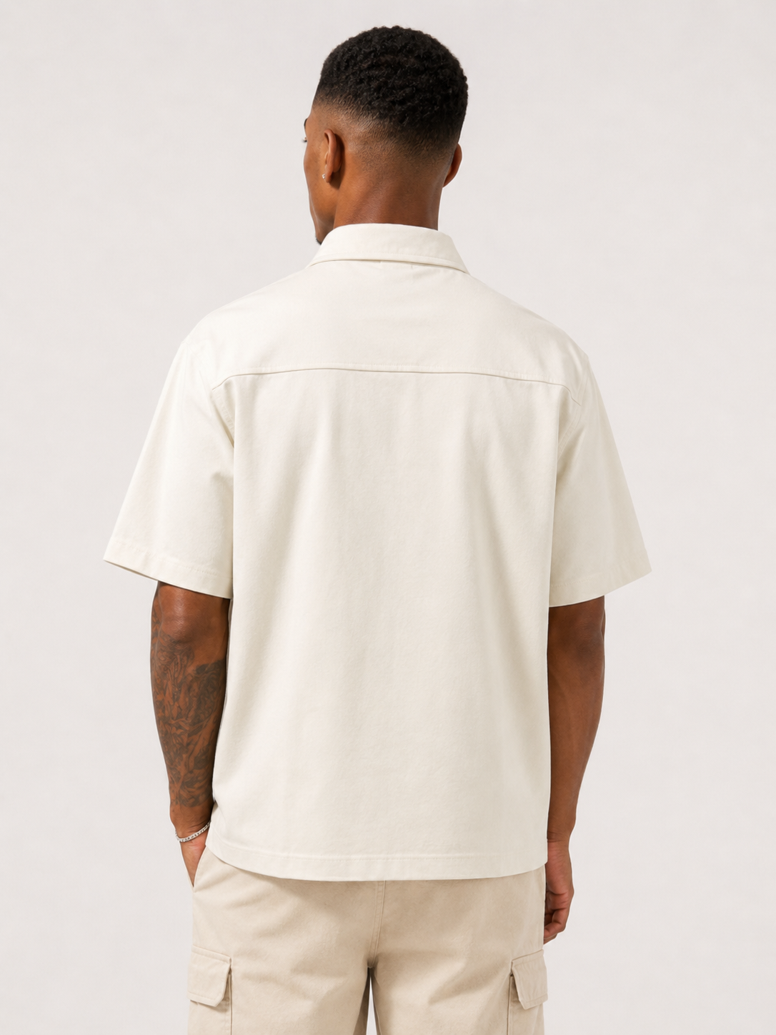 Utility Zip Up Shirt - White | Eye Candy